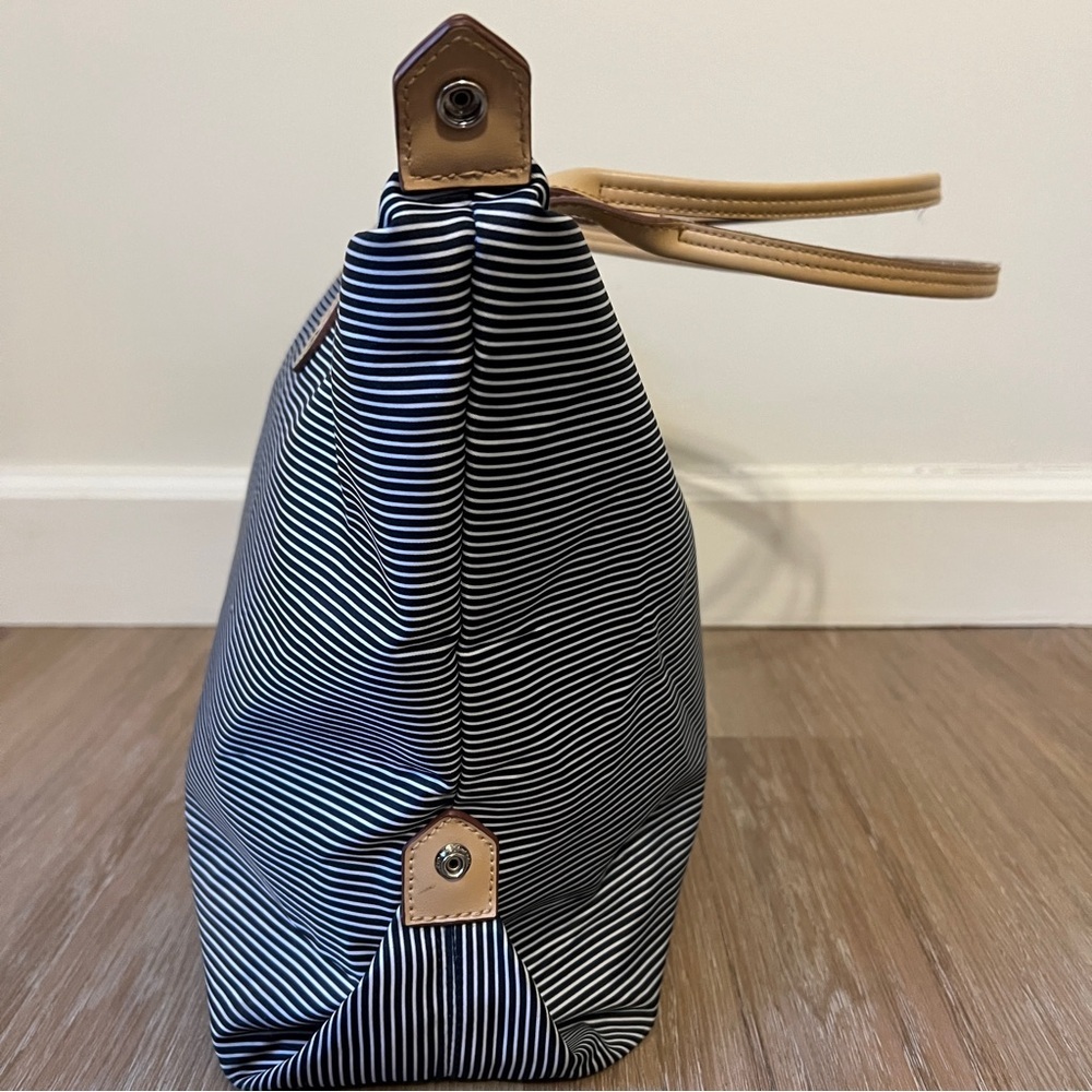 STELLA & DOT "How Does She Do It" Purse/ Tote Blue & White Stripe Adjustable - Picture 4 of 13